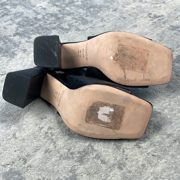 Vince Hartley Slingback Peep Toe Heels Booties Black Leather Sz 11 - Picture 14 of 16